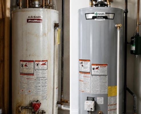 Before & After Water Heater Installation in Home